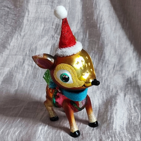 BestPysanky Santa Rudolph Reindeer Whimsical Glass Vintage Christmas Ornament - Picture 5 of 8